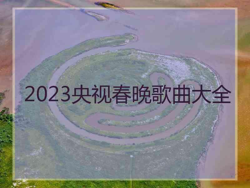 2023央视春晚歌曲大全