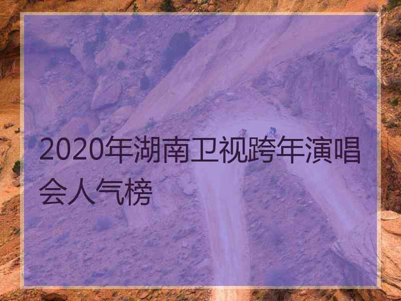 2020年湖南卫视跨年演唱会人气榜