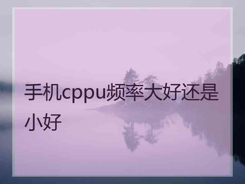 手机cppu频率大好还是小好