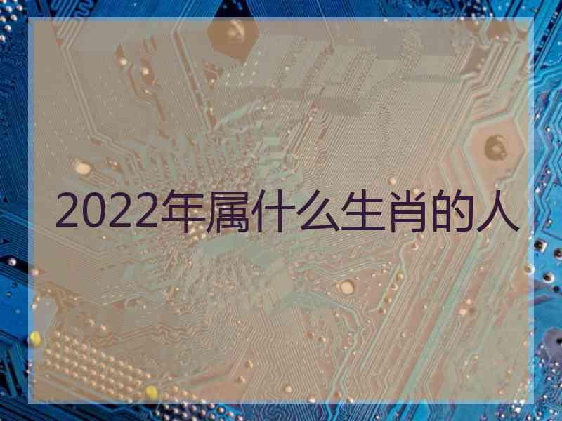 2022年属什么生肖的人