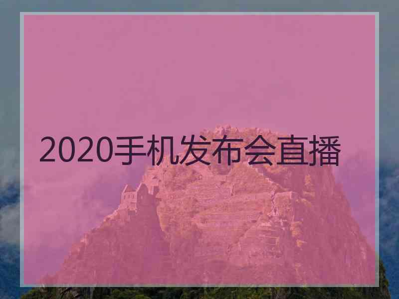 2020手机发布会直播