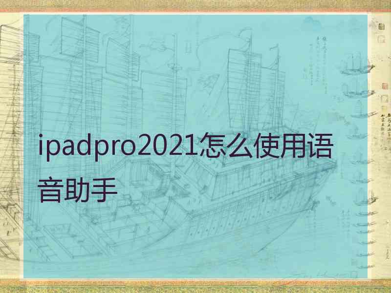 ipadpro2021怎么使用语音助手