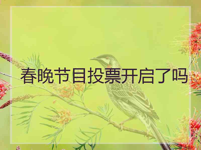 春晚节目投票开启了吗