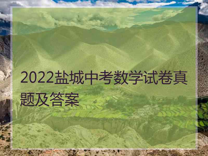 2022盐城中考数学试卷真题及答案