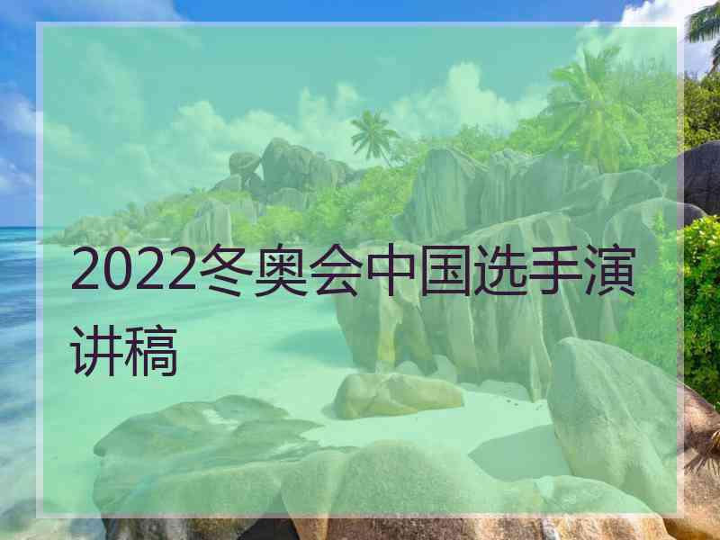 2022冬奥会中国选手演讲稿