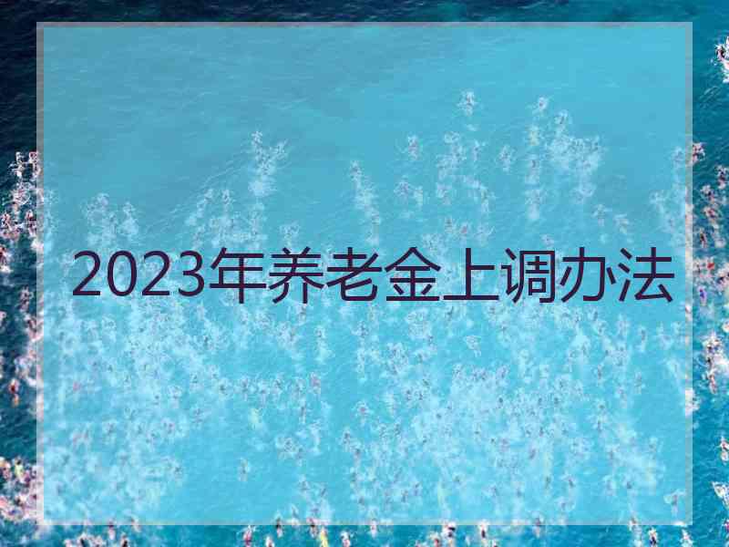 2023年养老金上调办法