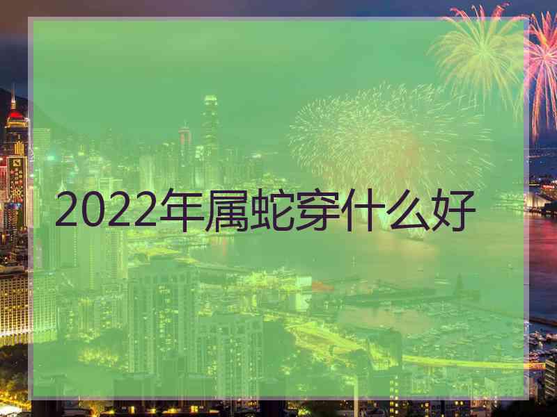 2022年属蛇穿什么好