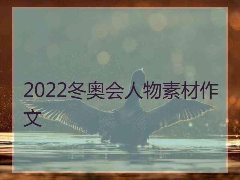 2022冬奥会人物素材作文