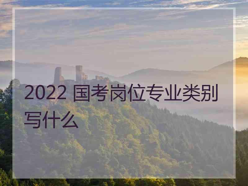 2022 国考岗位专业类别写什么