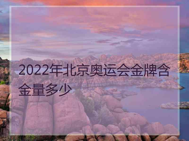 2022年北京奥运会金牌含金量多少