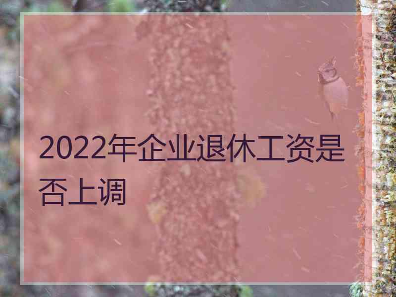 2022年企业退休工资是否上调