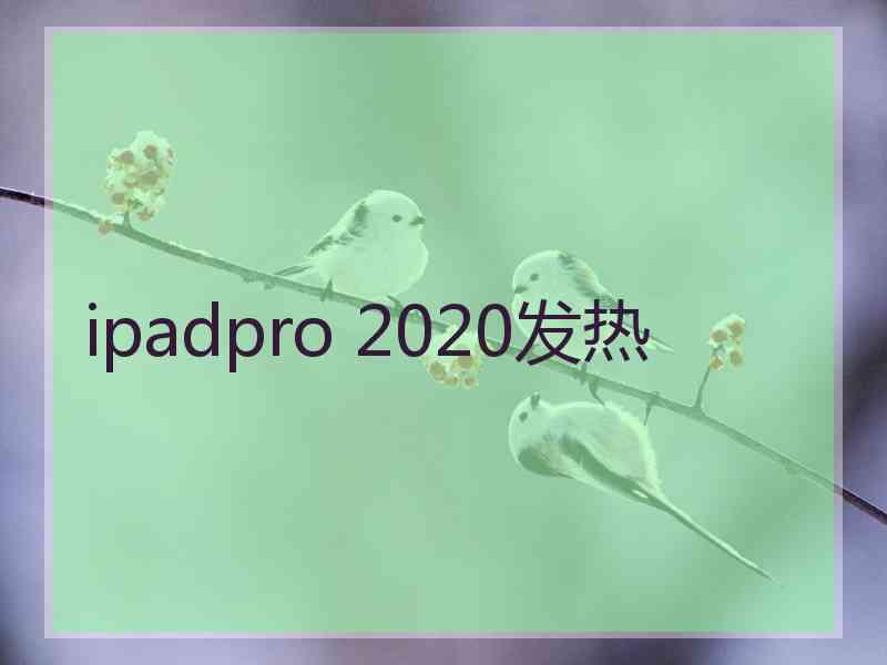 ipadpro 2020发热