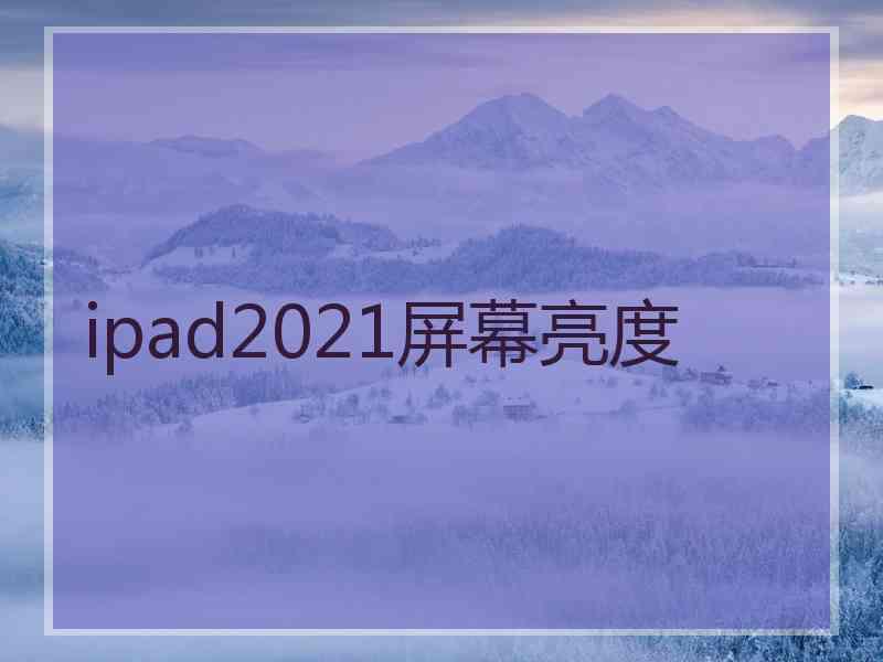 ipad2021屏幕亮度