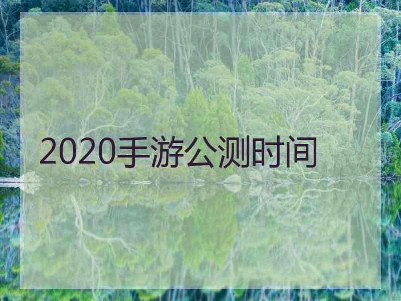 2020手游公测时间