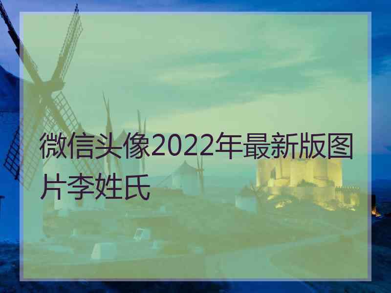 微信头像2022年最新版图片李姓氏