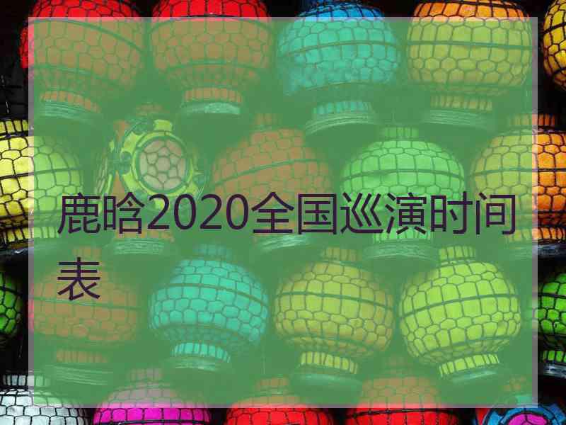 鹿晗2020全国巡演时间表