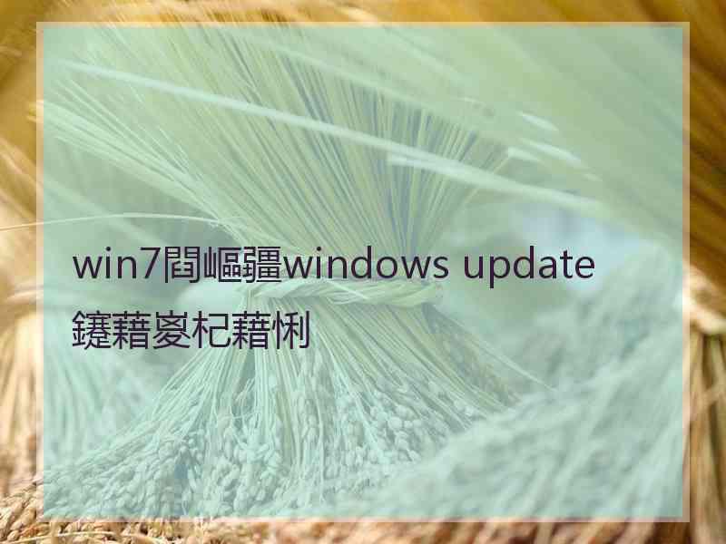 win7閰嶇疆windows update鑳藉嵏杞藉悧