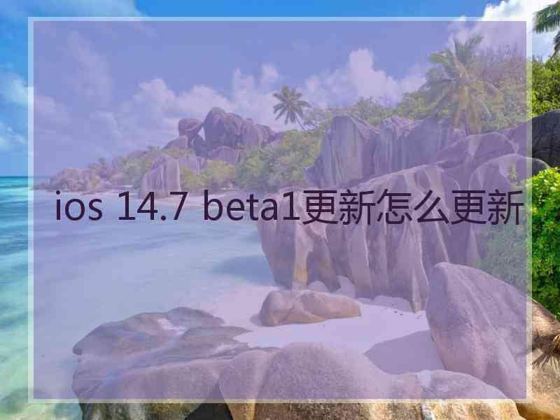 ios 14.7 beta1更新怎么更新