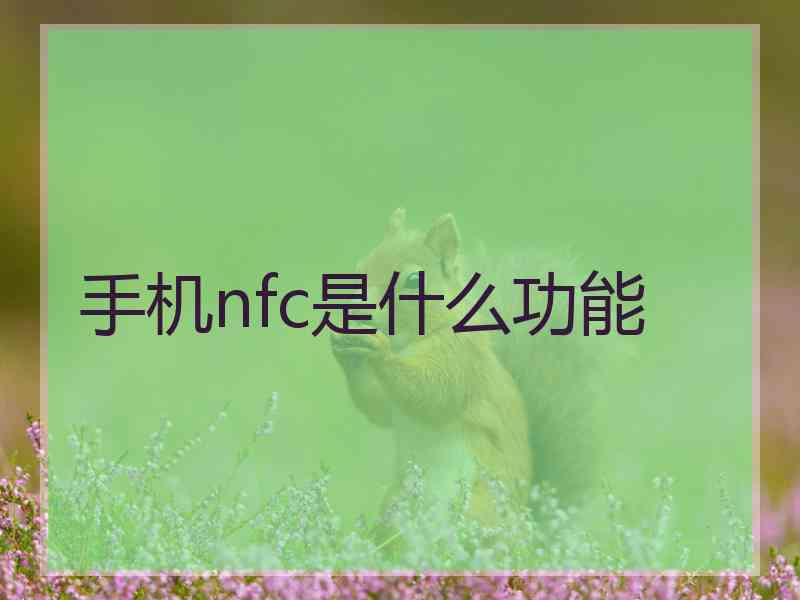 手机nfc是什么功能