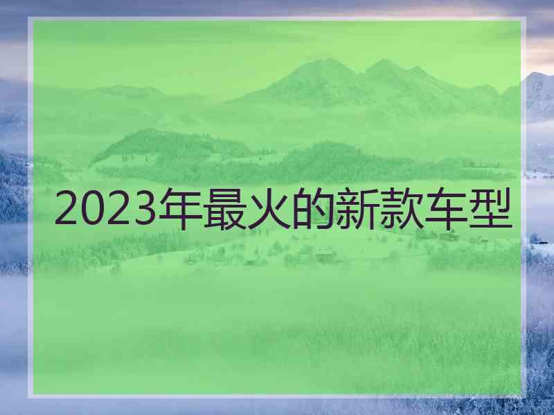 2023年最火的新款车型