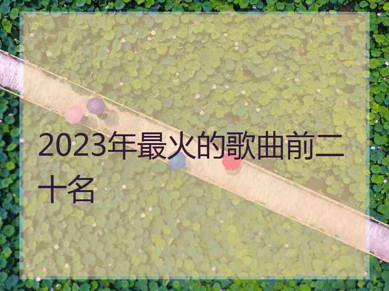 2023年最火的歌曲前二十名