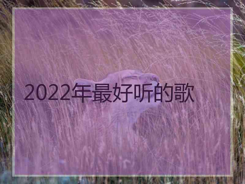 2022年最好听的歌