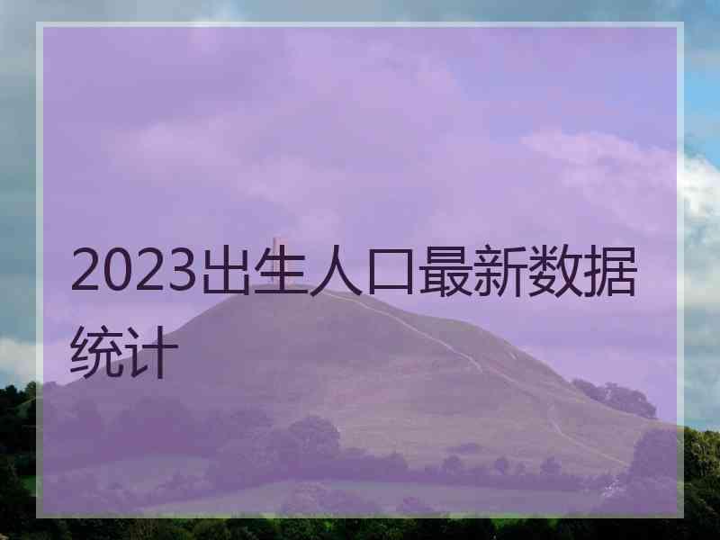 2023出生人口最新数据统计