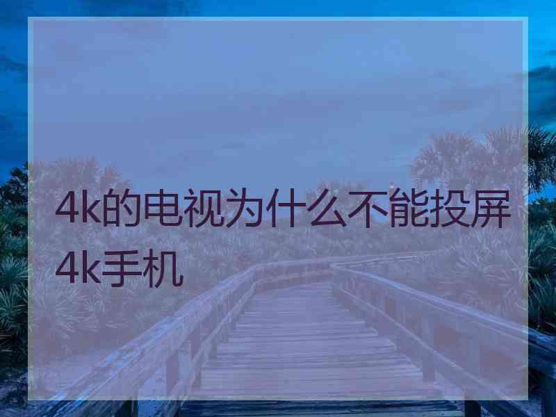 4k的电视为什么不能投屏4k手机