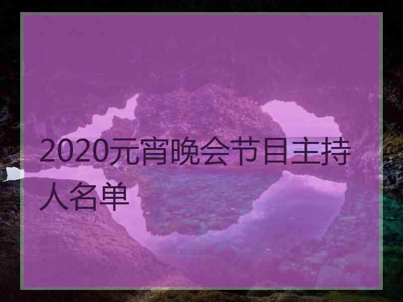 2020元宵晚会节目主持人名单