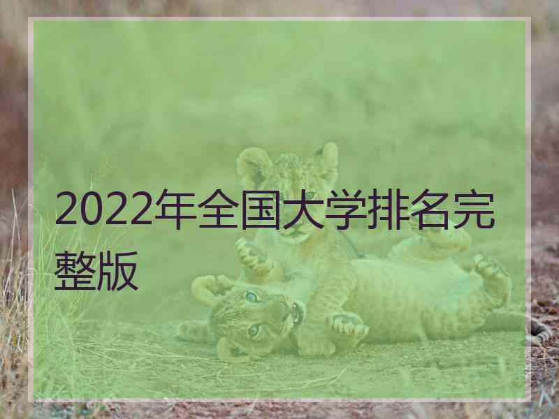 2022年全国大学排名完整版