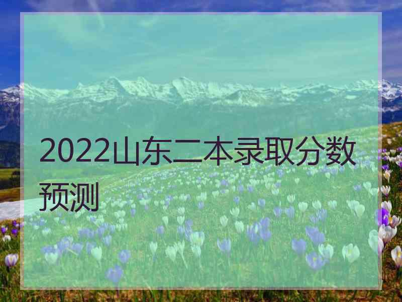 2022山东二本录取分数预测