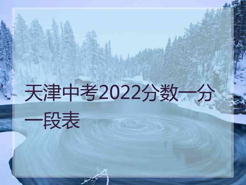 天津中考2022分数一分一段表