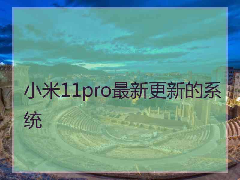 小米11pro最新更新的系统