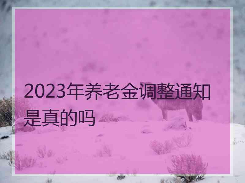 2023年养老金调整通知是真的吗