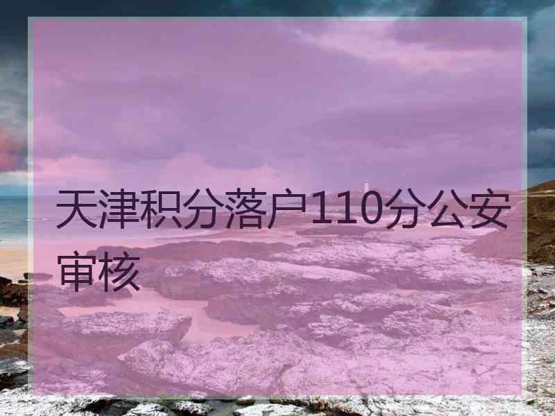 天津积分落户110分公安审核