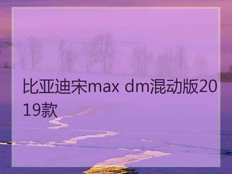 比亚迪宋max dm混动版2019款