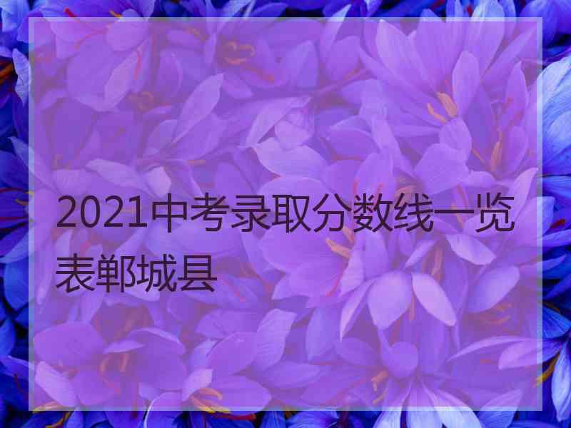 2021中考录取分数线一览表郸城县