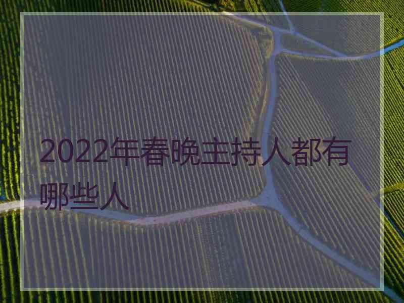 2022年春晚主持人都有哪些人