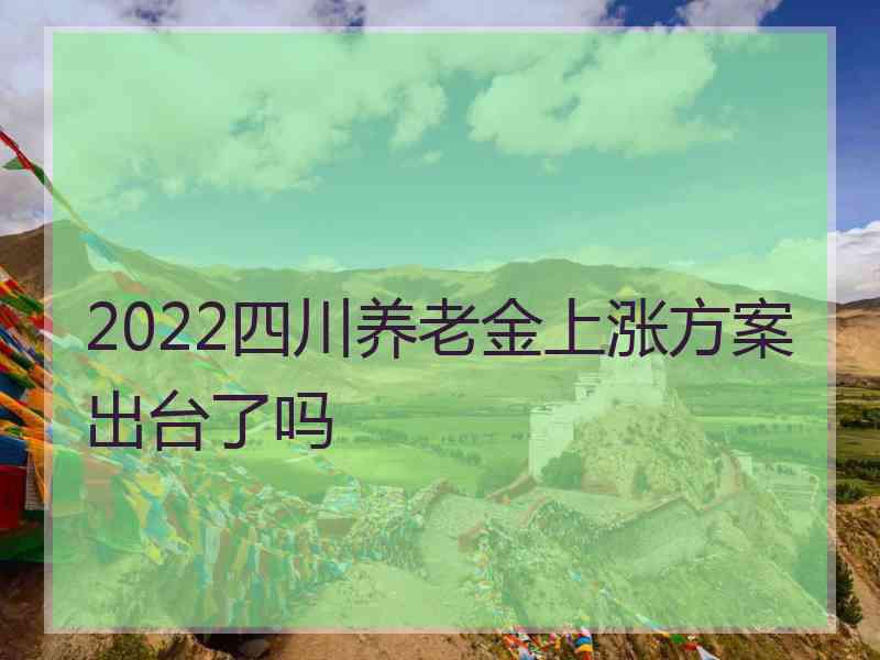 2022四川养老金上涨方案出台了吗