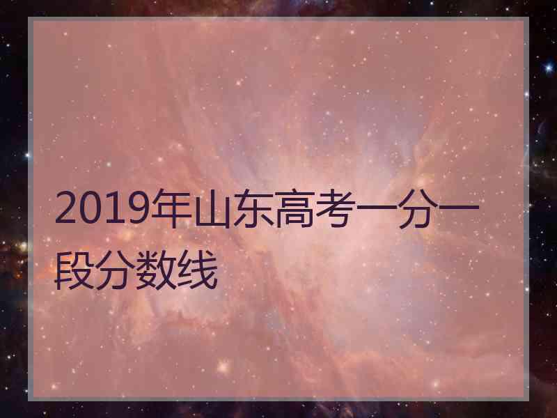 2019年山东高考一分一段分数线