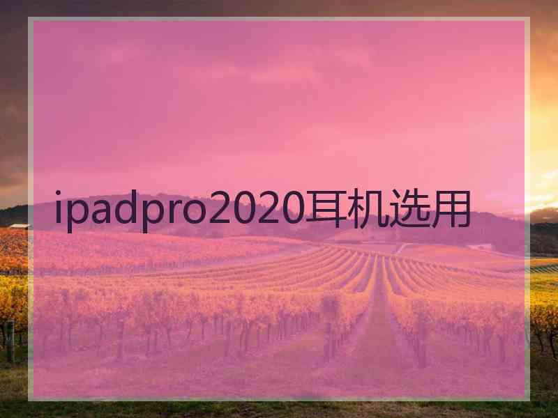 ipadpro2020耳机选用