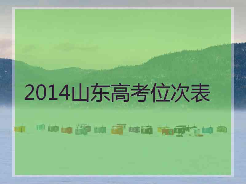 2014山东高考位次表