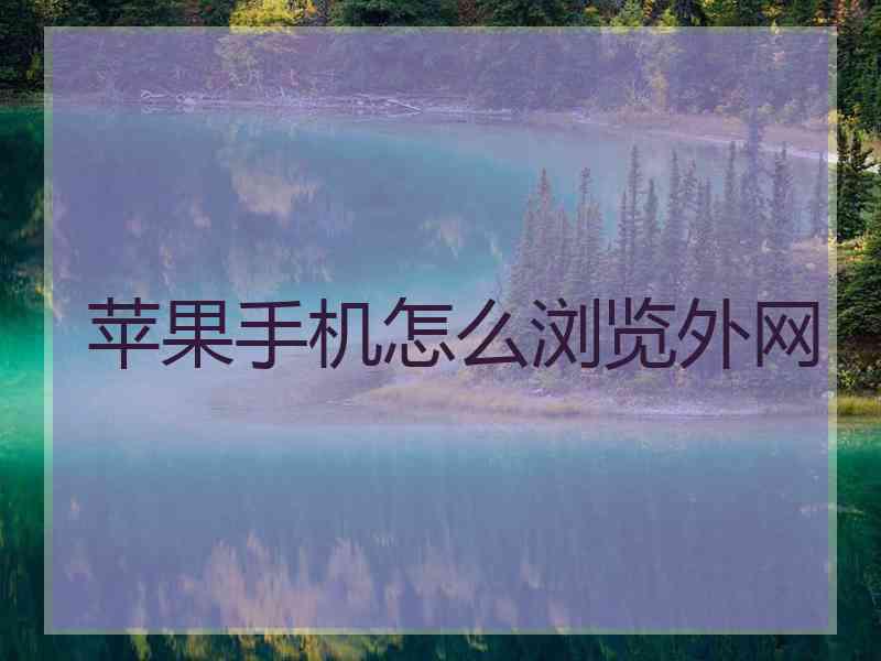 苹果手机怎么浏览外网