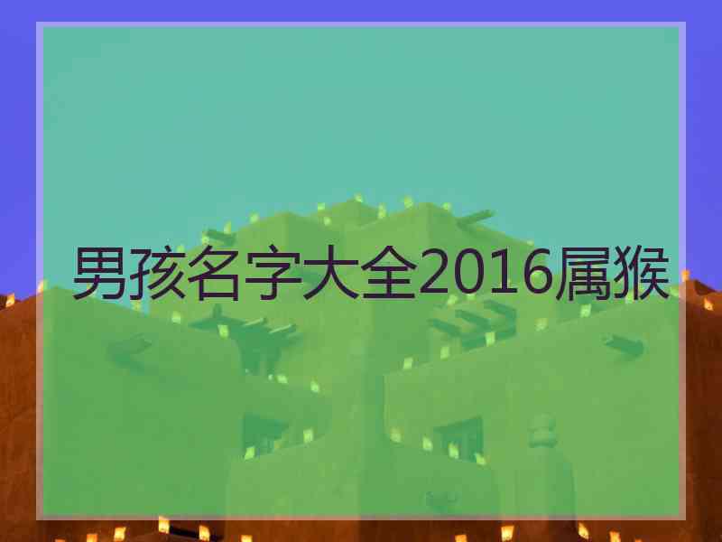 男孩名字大全2016属猴