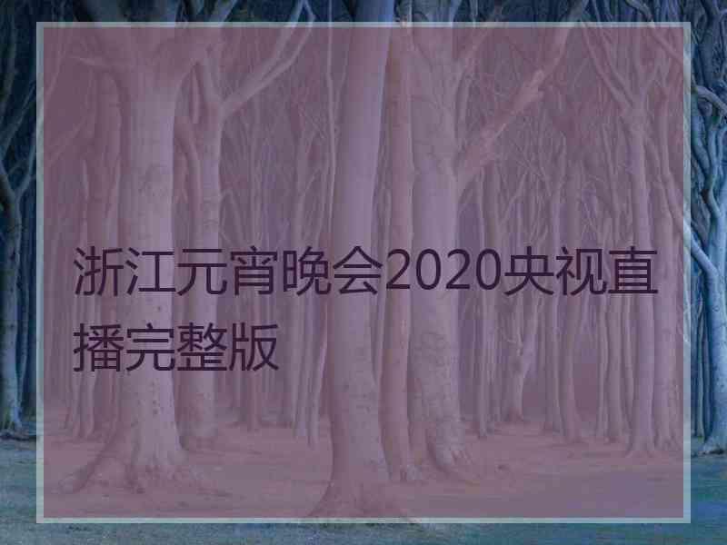 浙江元宵晚会2020央视直播完整版