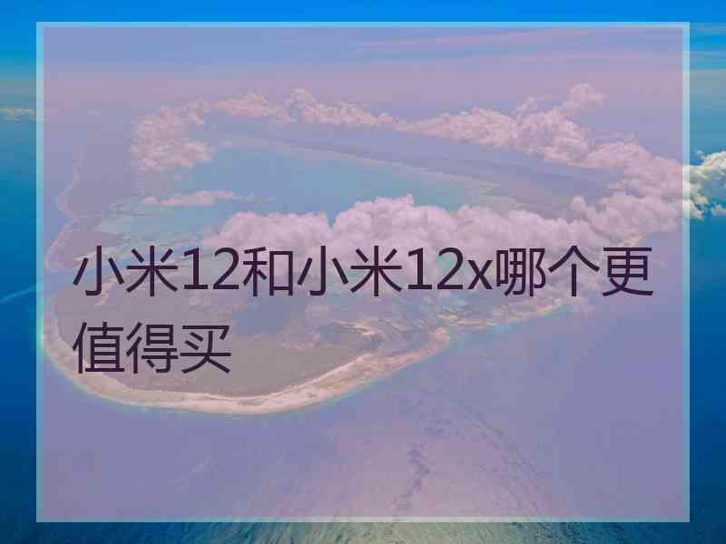 小米12和小米12x哪个更值得买