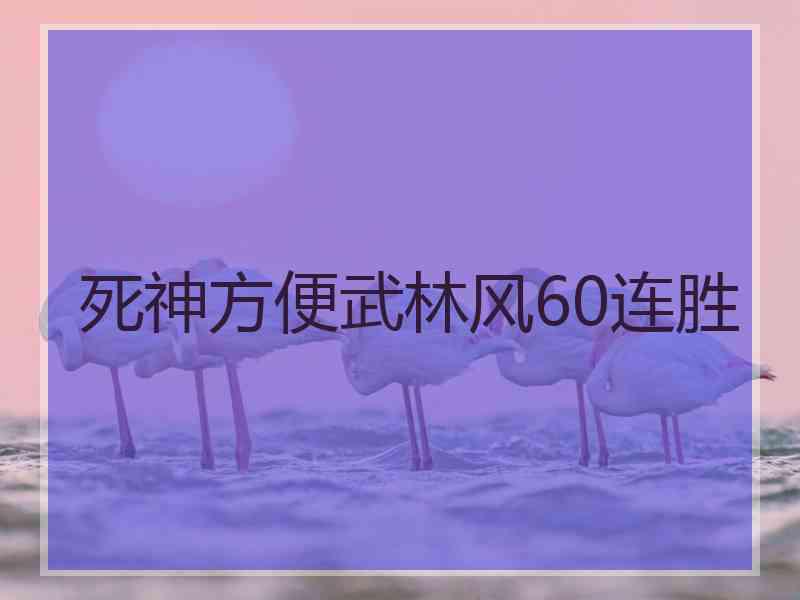 死神方便武林风60连胜