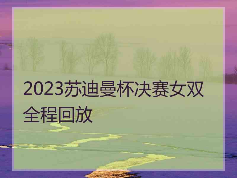 2023苏迪曼杯决赛女双全程回放