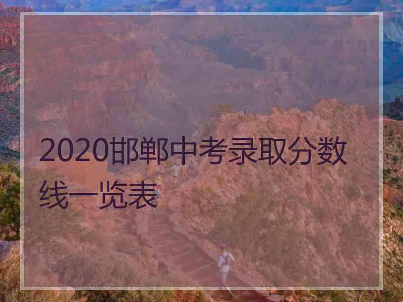 2020邯郸中考录取分数线一览表