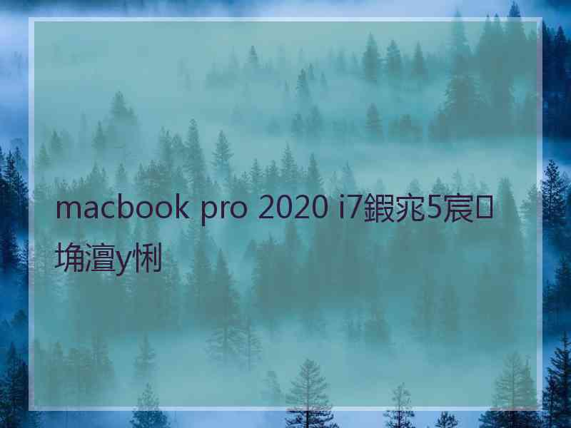 macbook pro 2020 i7鍜宨5宸埆澶у悧